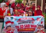 Semarak HUT RI ke-81, TK-SD SAID Widya Adi Putera Gelar Jalan Sehat Diiringi Musik Angklung